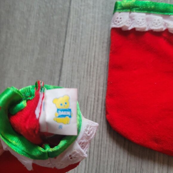 Vintage Dakin Mini Christmas Stockings With Embroidery & Lace - Picture 5 of 6